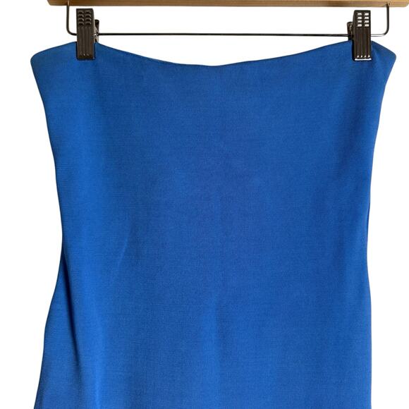 A.L.C. Dean Blue Strapless Knit A-Line Midi Dress Size Small - Picture 6 of 16